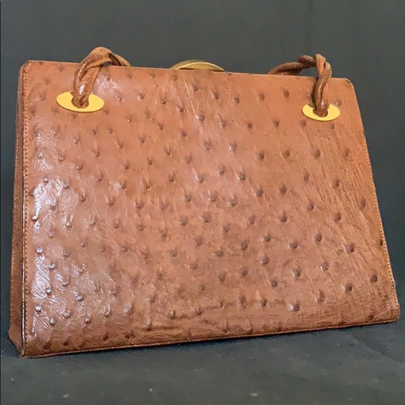 Mark Cross Brown Ostrich Leather Handbag - Picture 8 of 8
